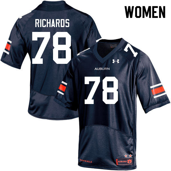 Auburn Tigers Women's Evan Richards #78 Navy Under Armour Stitched College 2022 NCAA Authentic Football Jersey FBM6674MW